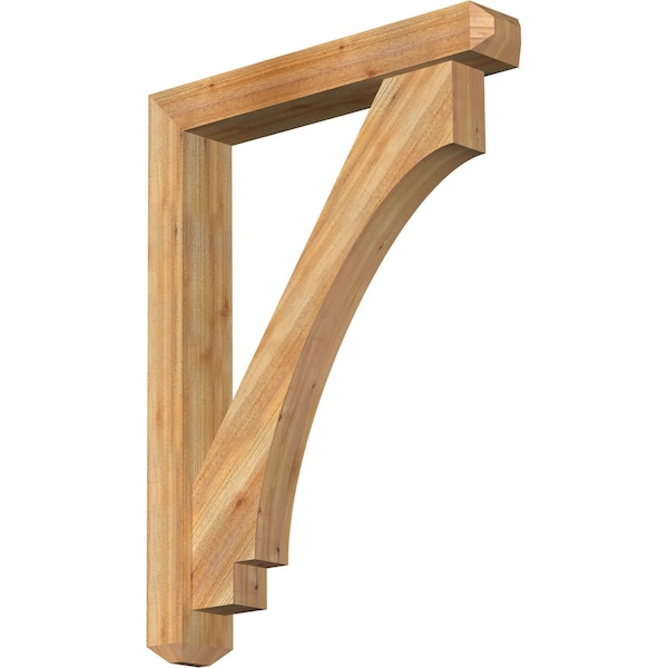 Ekena Millwork Imperial Craftsman Rough Sawn Bracket w/ Offset Brace, Western Red Cedar, 6"W x 36"D x 48"H BKT0604X36X48IMP04RWR - main